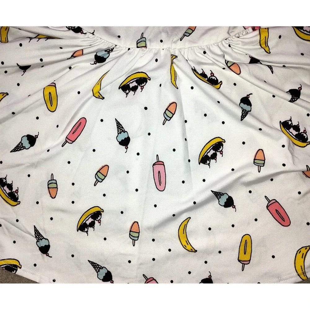 Dot Smile Girls 5 6 White Popsicle Banana Split Ice Cream Ballerina‎ Twirl Dress